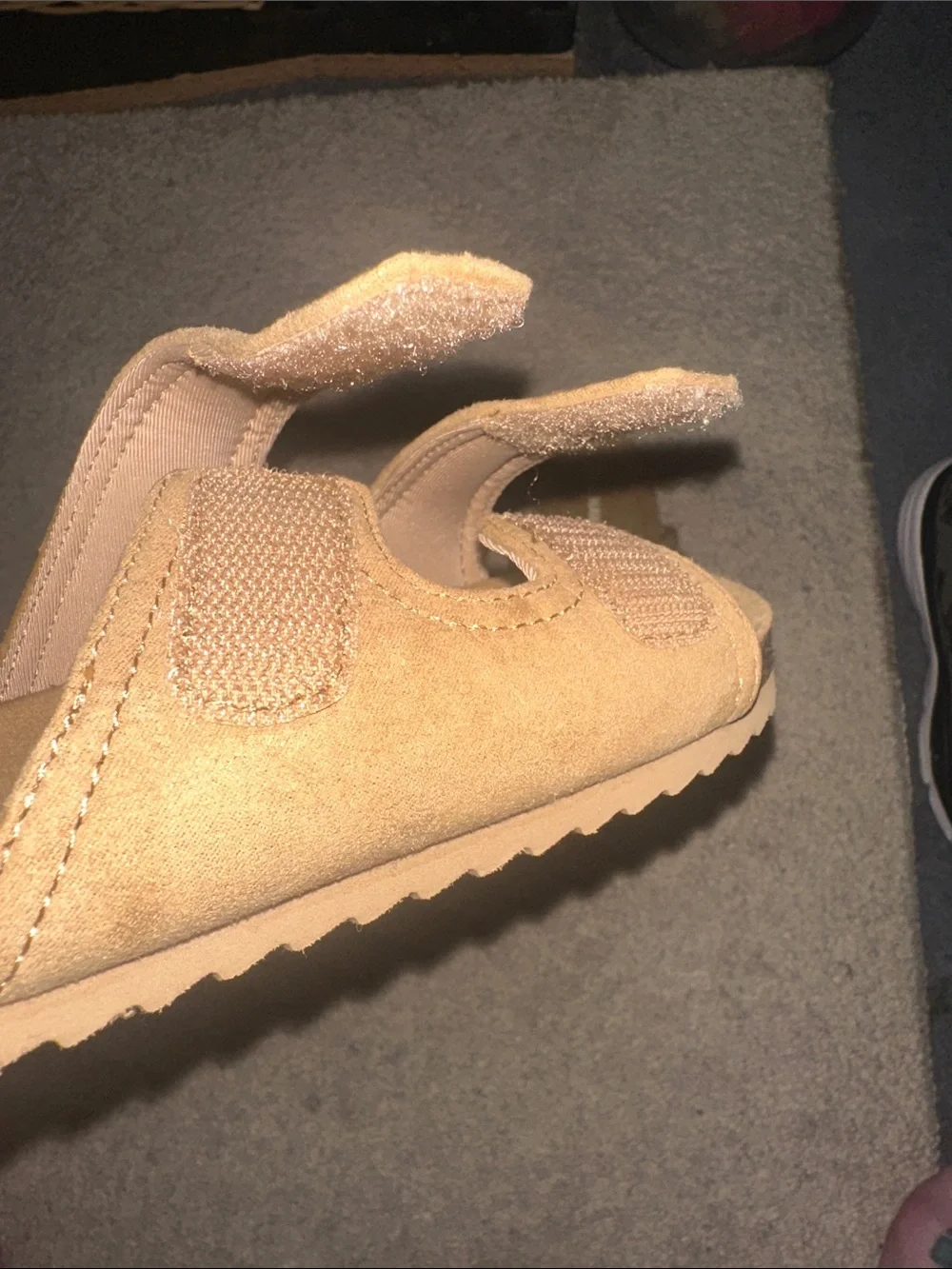 Old Navy Tan Suede Double-Strap Slides